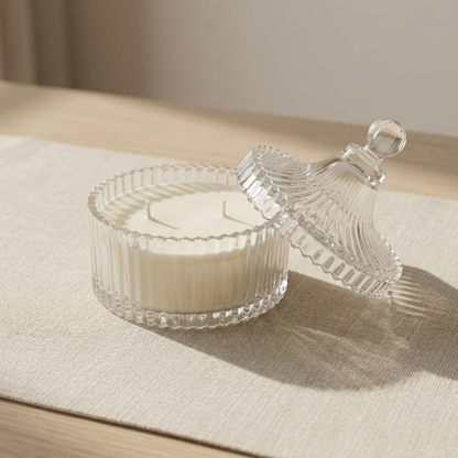 Γυάλινη Φοντανιέρα με Καπάκι 10,5x12cm – Elegant Διακοσμητικό Δοχείο