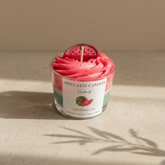 Χειροποίητο Αρωματικό Κερί Σόγιας Watermelon | Dessert Candle