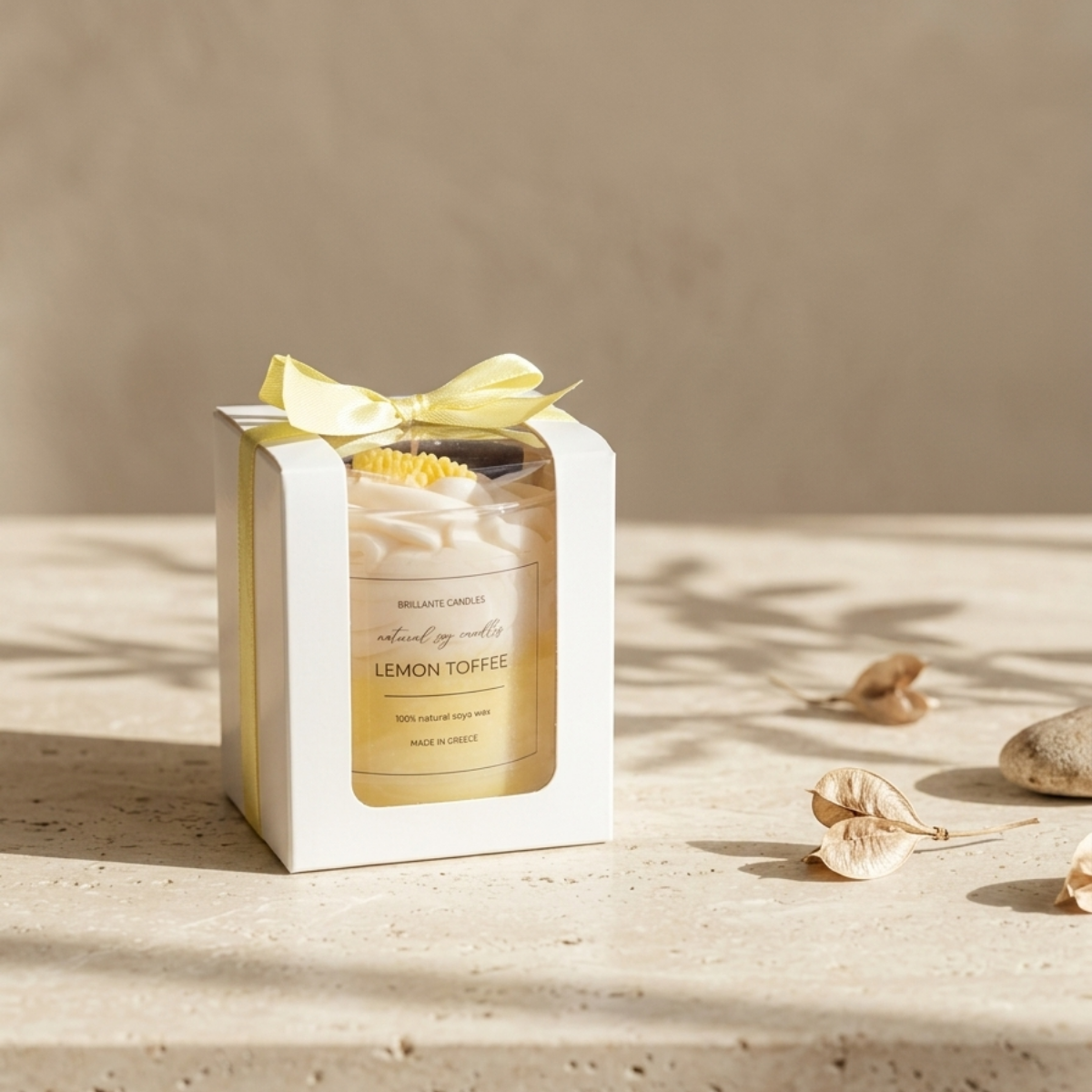Χειροποίητο Αρωματικό Κερί Σόγιας Lemon Toffee  | Dessert Candle