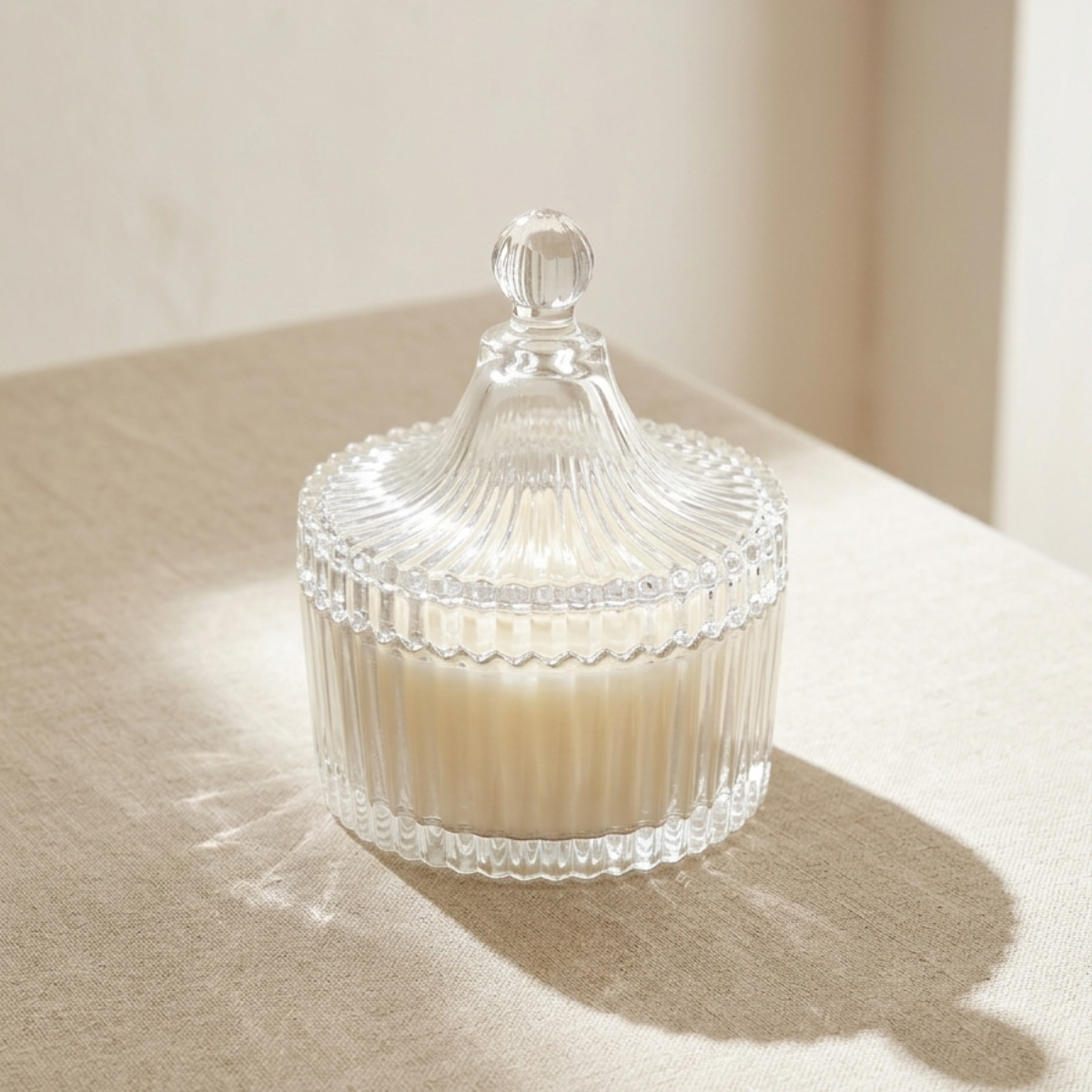 Γυάλινη Φοντανιέρα με Καπάκι 10,5x12cm – Elegant Διακοσμητικό Δοχείο